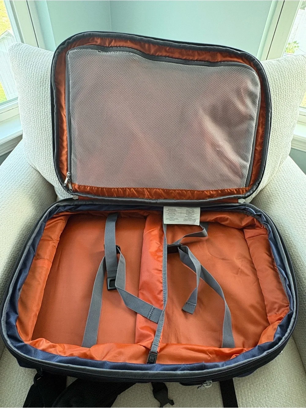 eBags Mother Lode Carry-On Travel Backpack Navy Blue Full Size